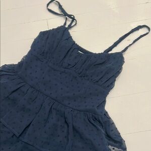 Blue Spaghetti Strap Mini Sundress for Casual Nights